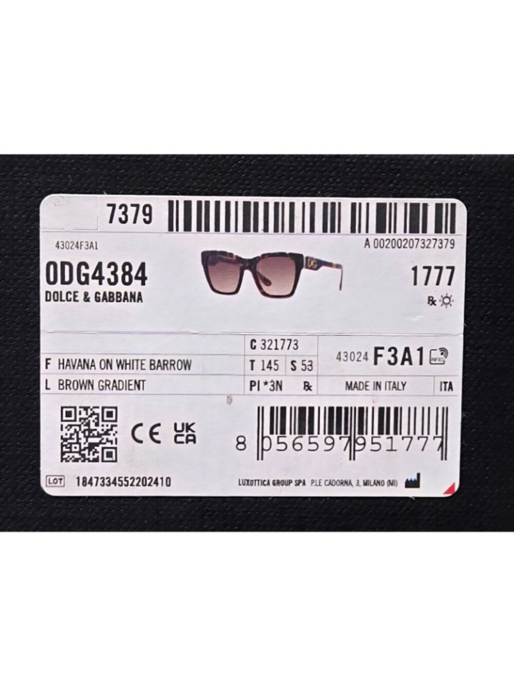 Dolce & Gabbana Havana Brown & White Barrow Square Sunglasses w/ Case & Sleeve - Picture 8 of 11